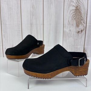 White Mountain Being Leather Platform Slingback Clogs Mules Adjustable Strap 7.5